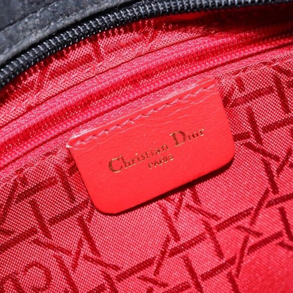 Christian Dior Lady Dior Canage Hand Bag Nylon Black Gold Auth ep10577 - Picture 11 of 16